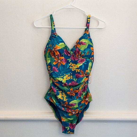 Kona Sol Tropical Floral One-Piece Swimsuit – Size S (4–6) | NWT - Picture 1 of 3